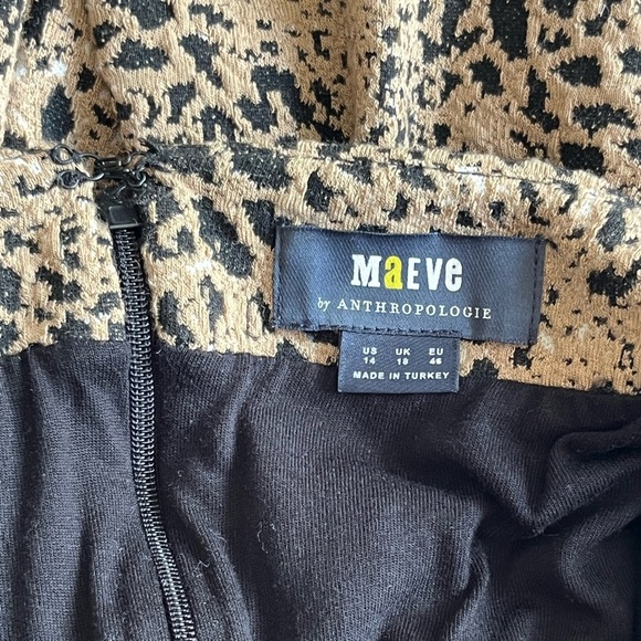 Anthropologie | Maeve | Animal Print Knit Cut Out Mini Dress - Picture 6 of 12